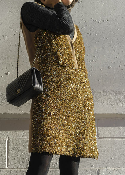 Stella McCartney Gold Sequin Mini Dress