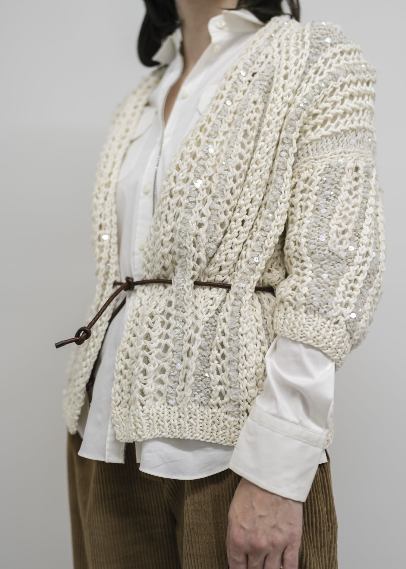 Brunello Cucinelli Sequinned Belted Cardigan
