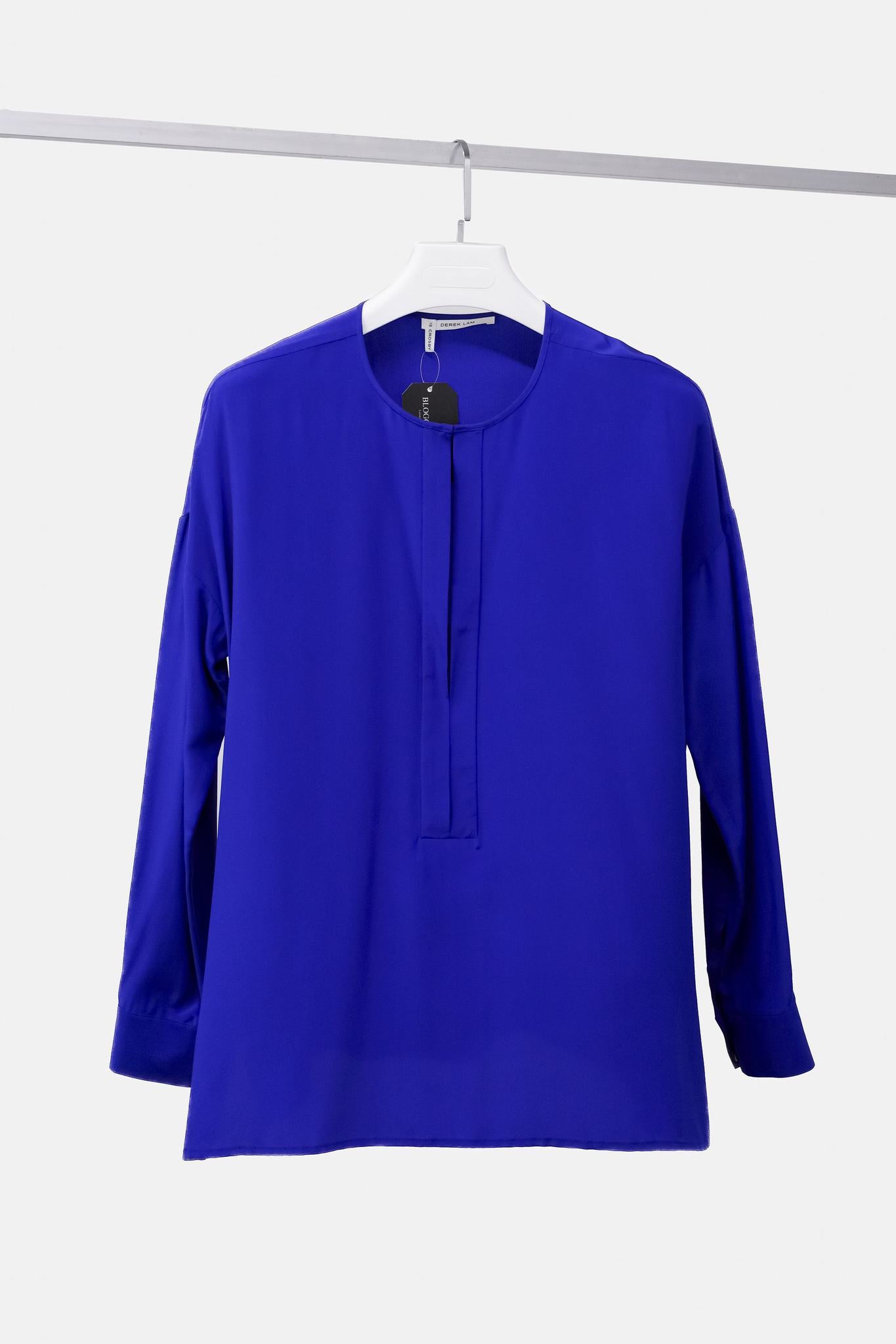 Derek Lam 10 Crosby Blue Silk Top