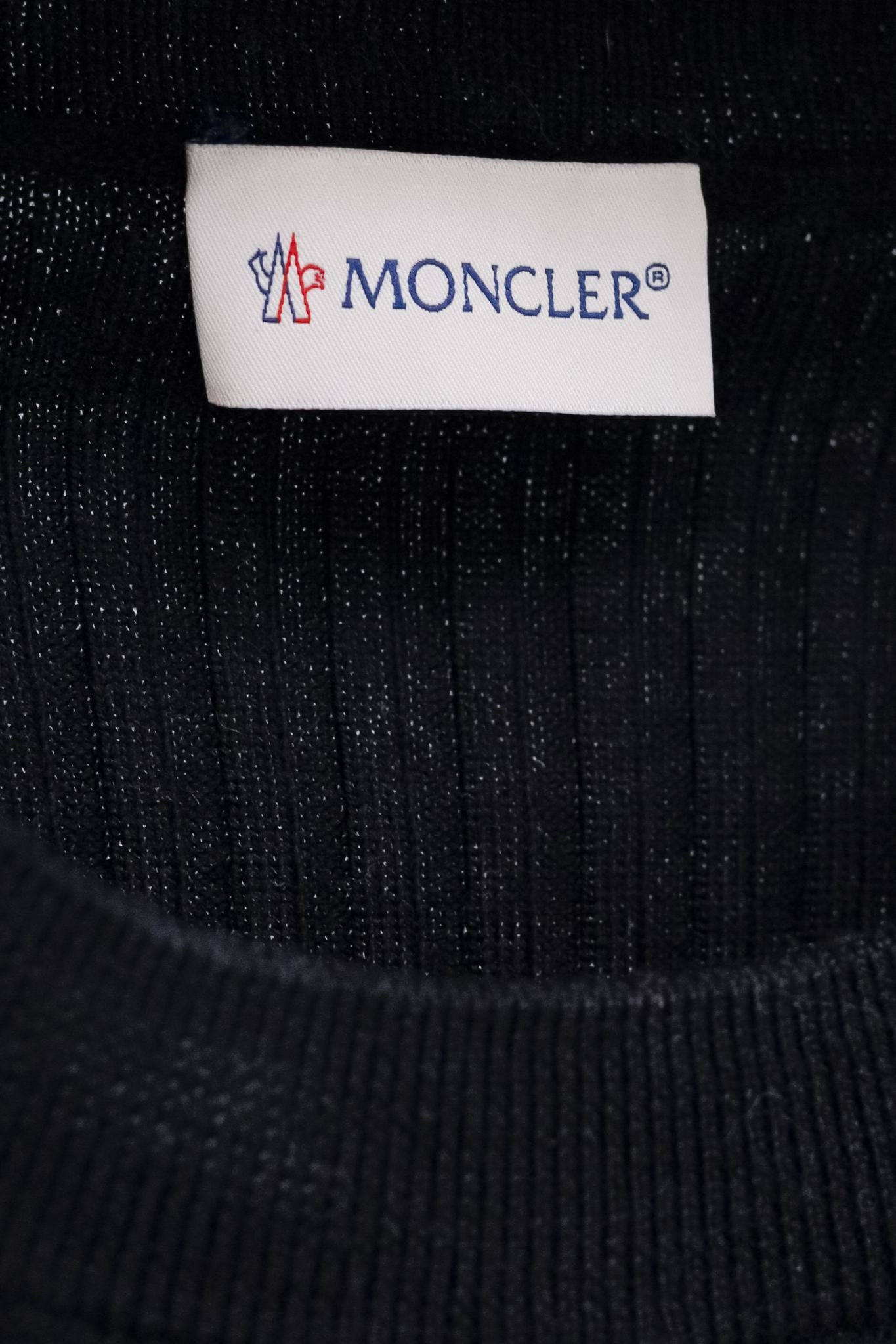 Moncler Black Ribbed Wool Top