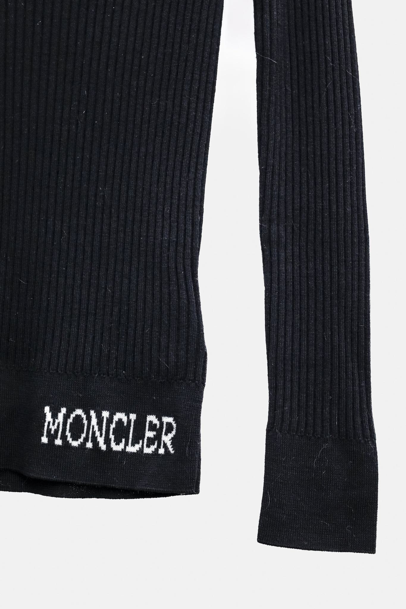 Moncler Black Ribbed Wool Top