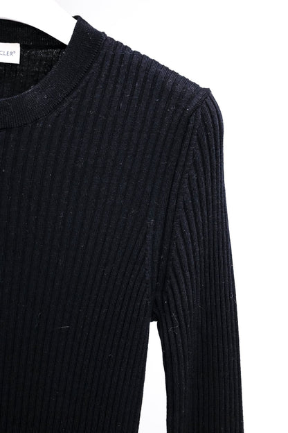 Moncler Black Ribbed Wool Top