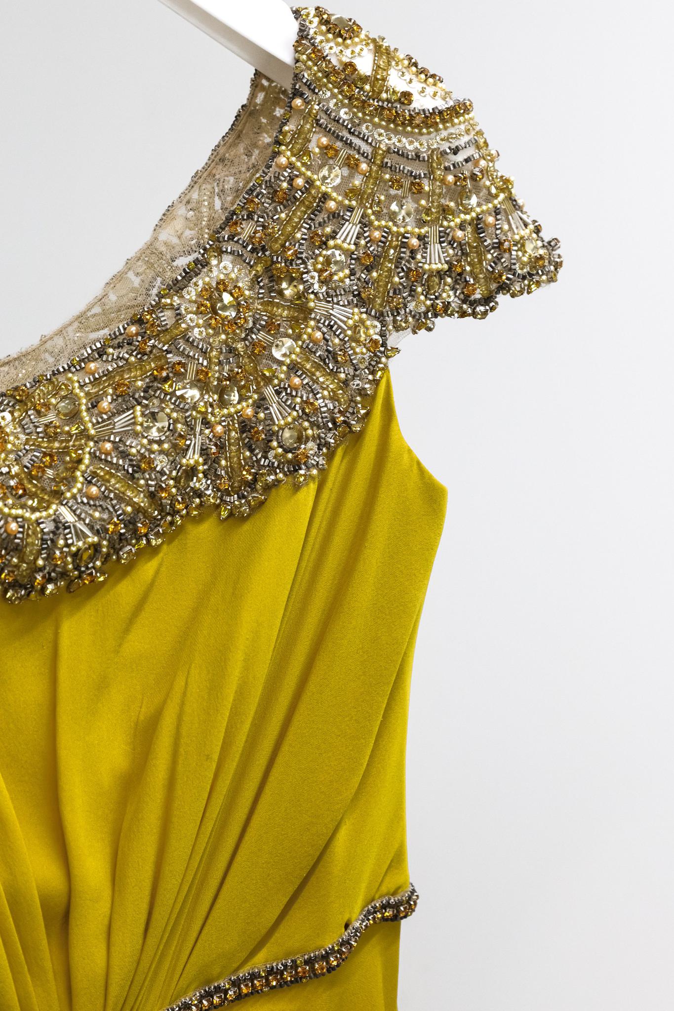 Jenny Packham Resort 2017 Beaded Mustard Gown