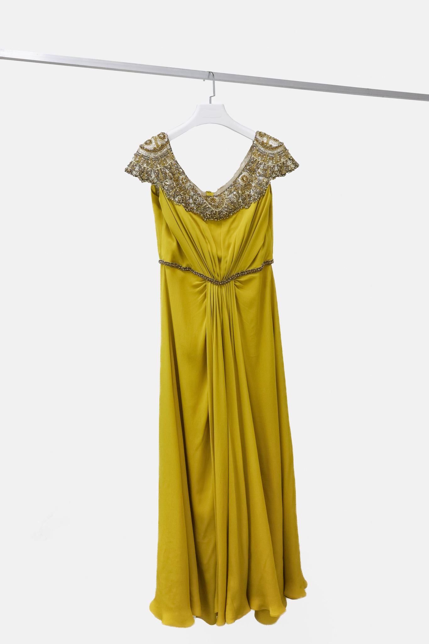 Jenny Packham Resort 2017 Beaded Mustard Gown