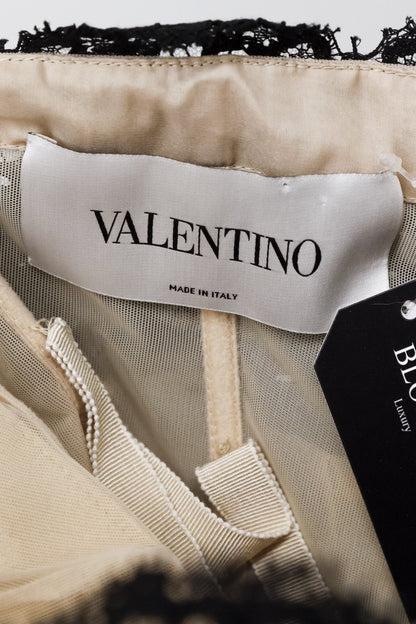 Valentino Black Lace Strapless Gown