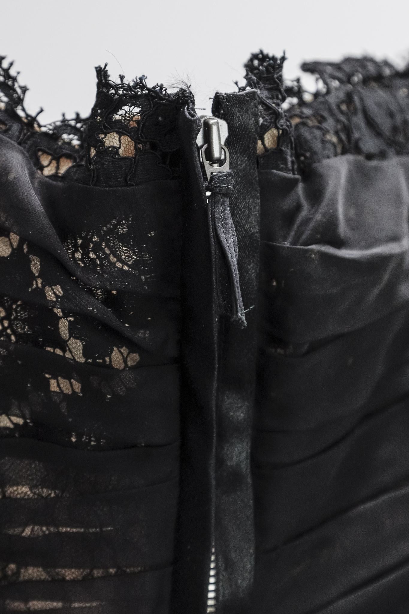 Valentino Black Lace Strapless Gown