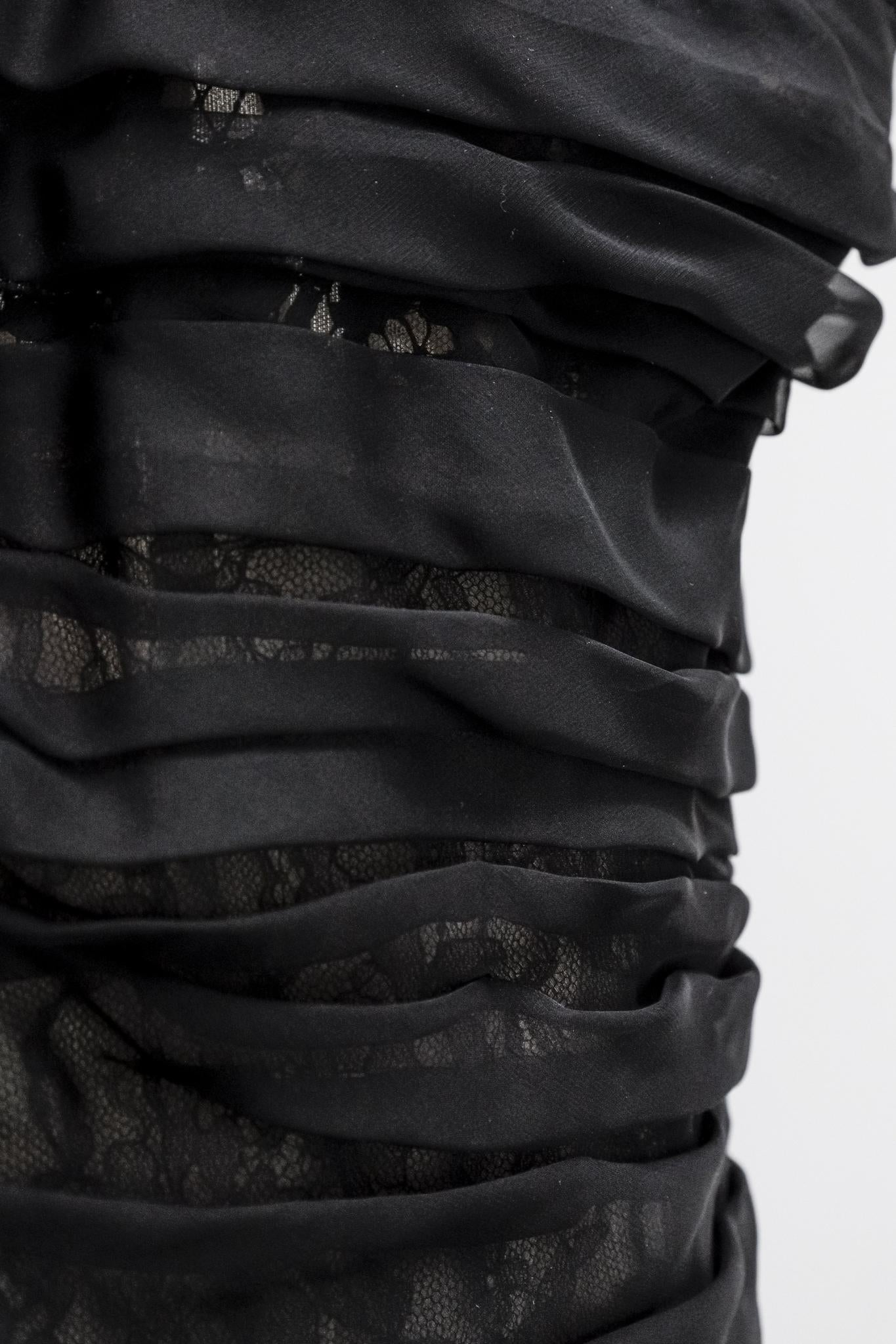 Valentino Black Lace Strapless Gown