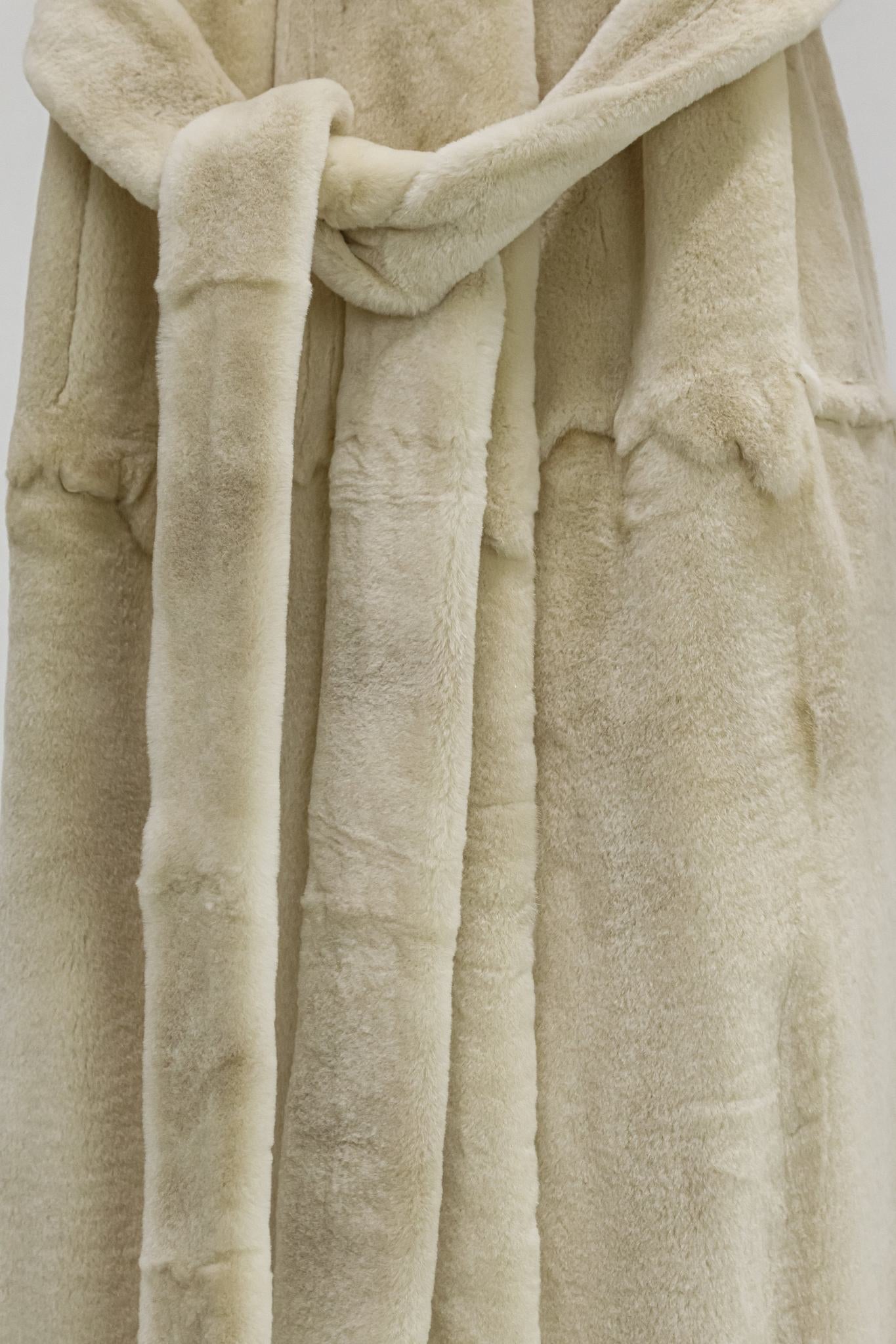 Shaved Mink Beige Fur Trench