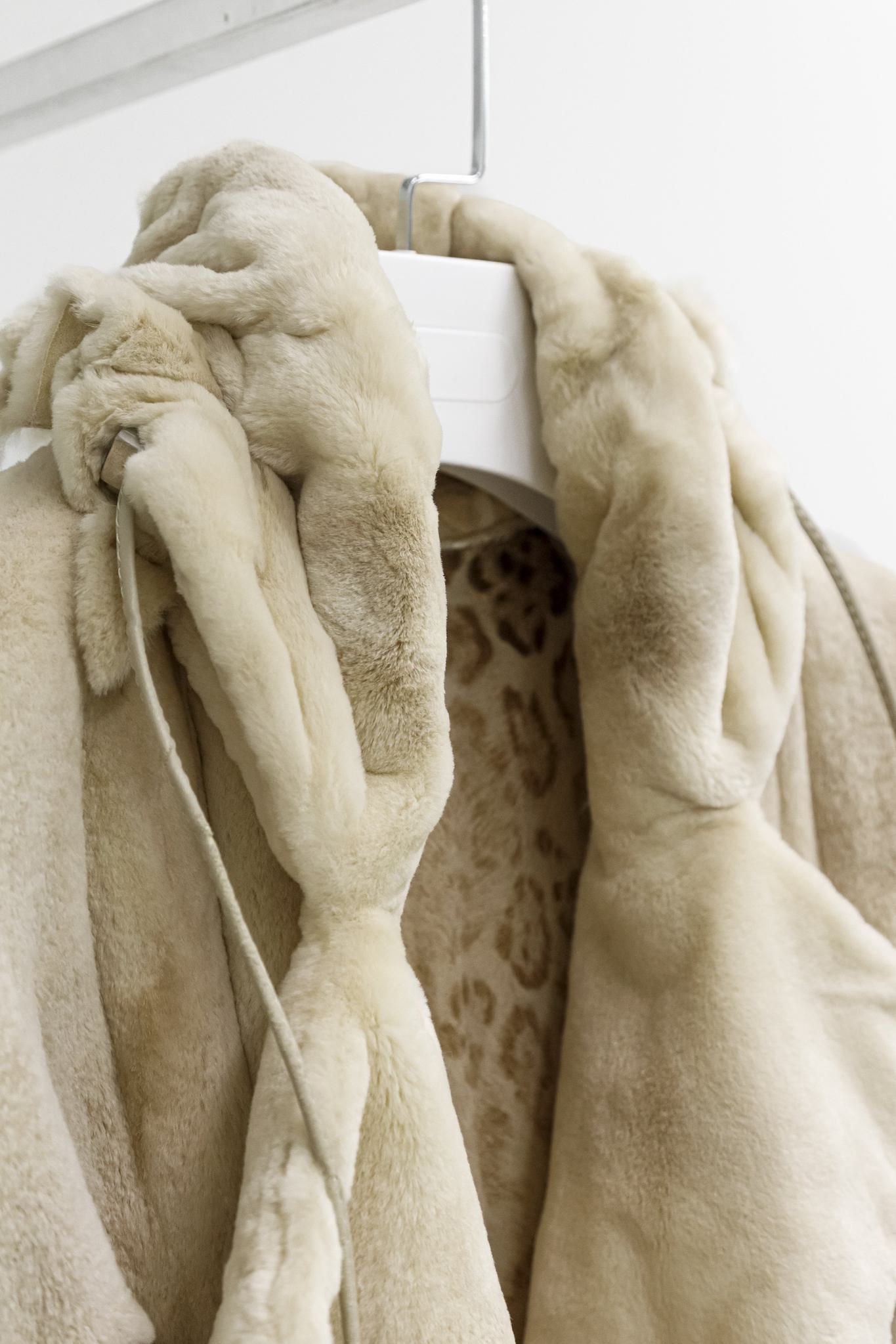 Shaved Mink Beige Fur Trench