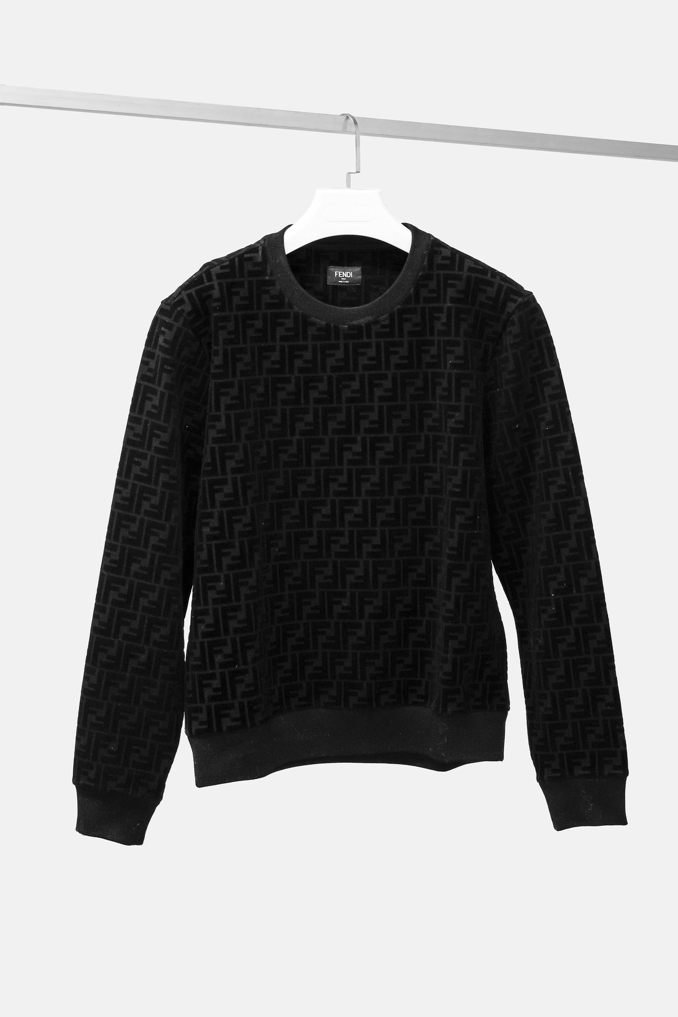 Fendi Black Velvet Monogram Pullover