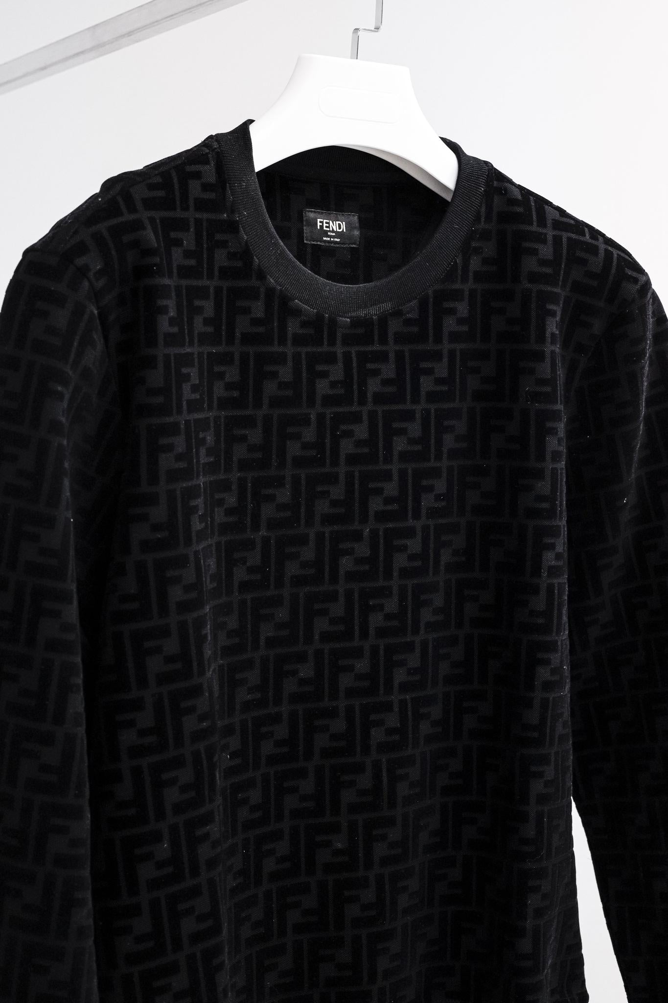 Fendi Black Velvet Monogram Pullover