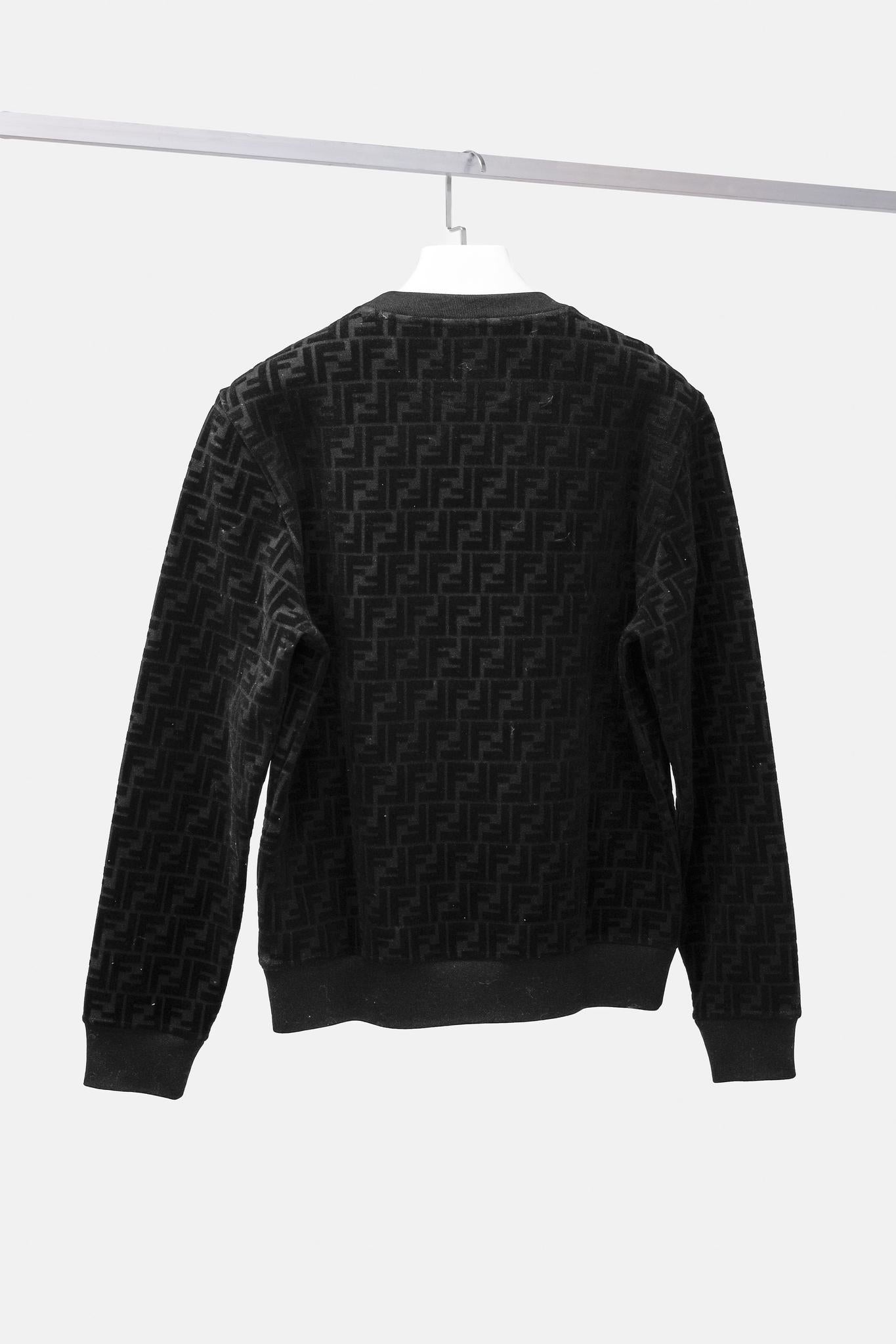 Fendi Black Velvet Monogram Pullover