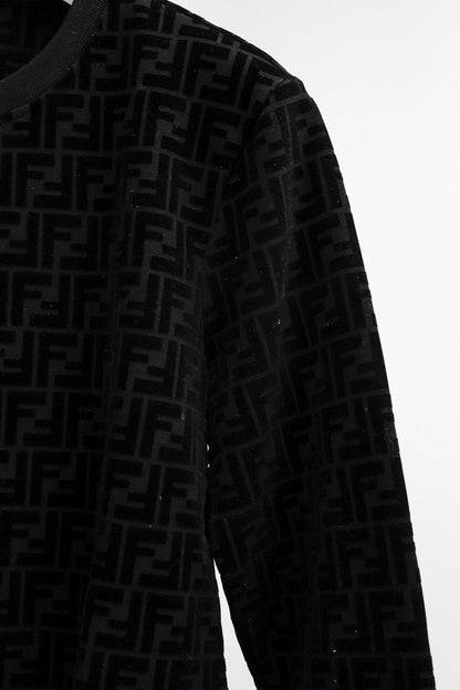 Fendi Black Velvet Monogram Pullover