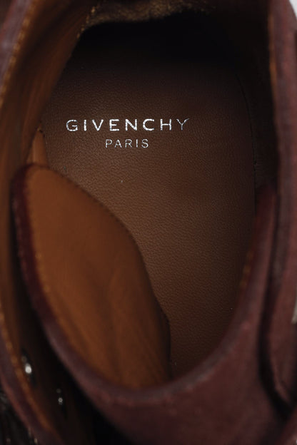 Givenchy Elegant Burgundy Suede Studded Boots