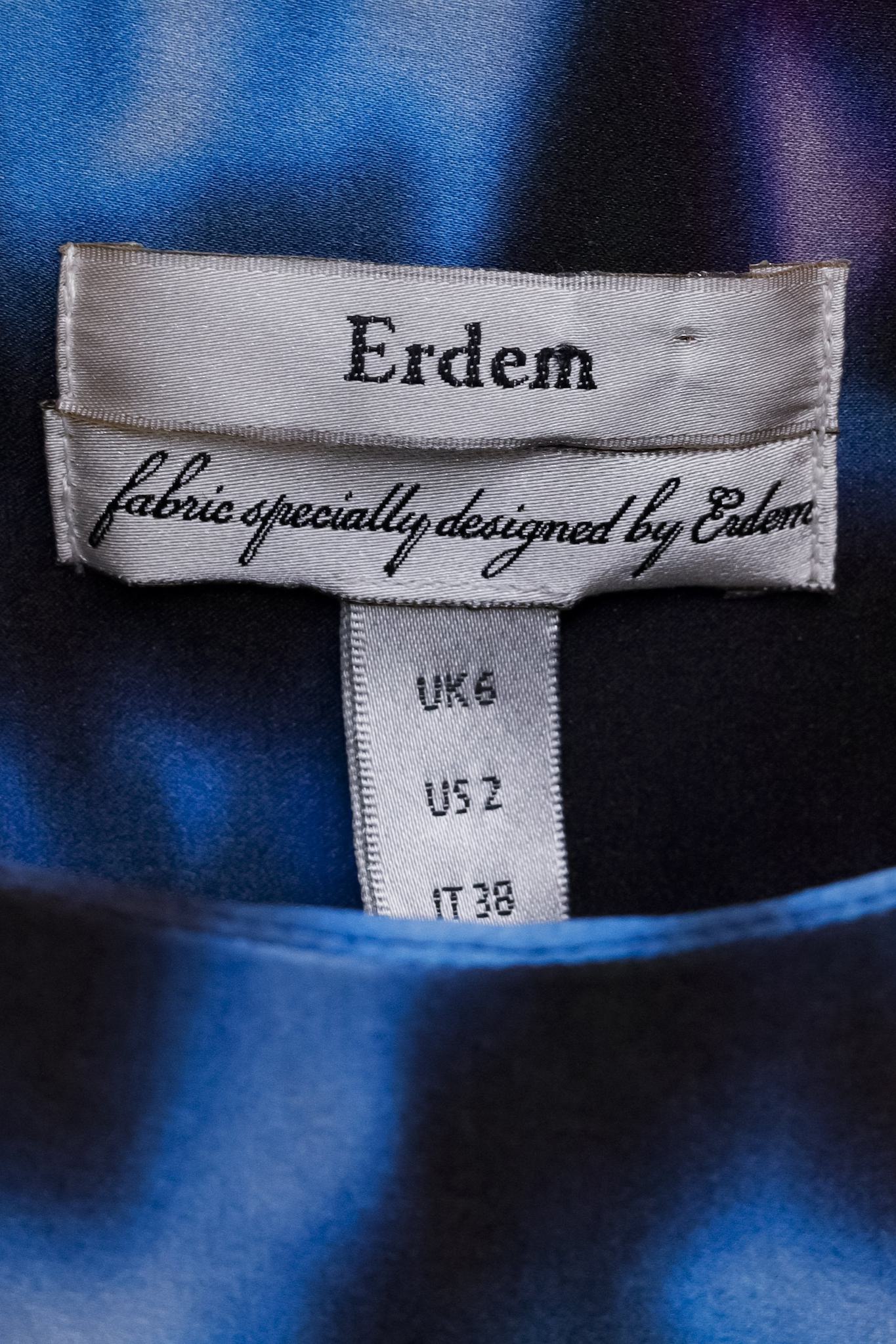 Erdem Resort 2011 Abstract Blue Print Shift Knee-Length Dress
