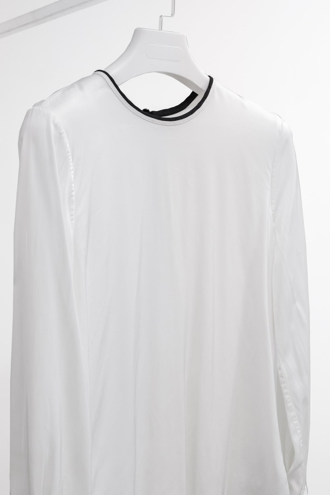 Victoria Victoria Beckham PF/17 White Satin Tie Check Blouse