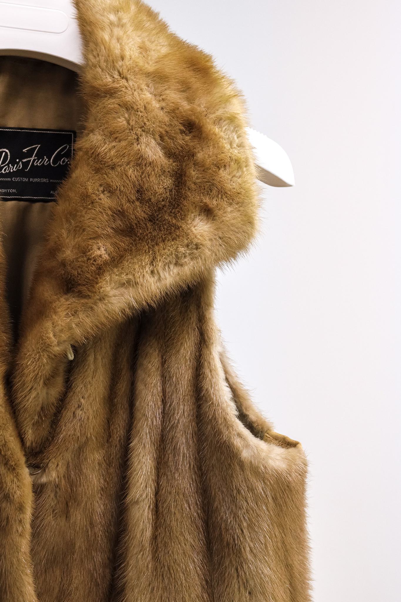 Paris Furs Long Beige Mink Vest