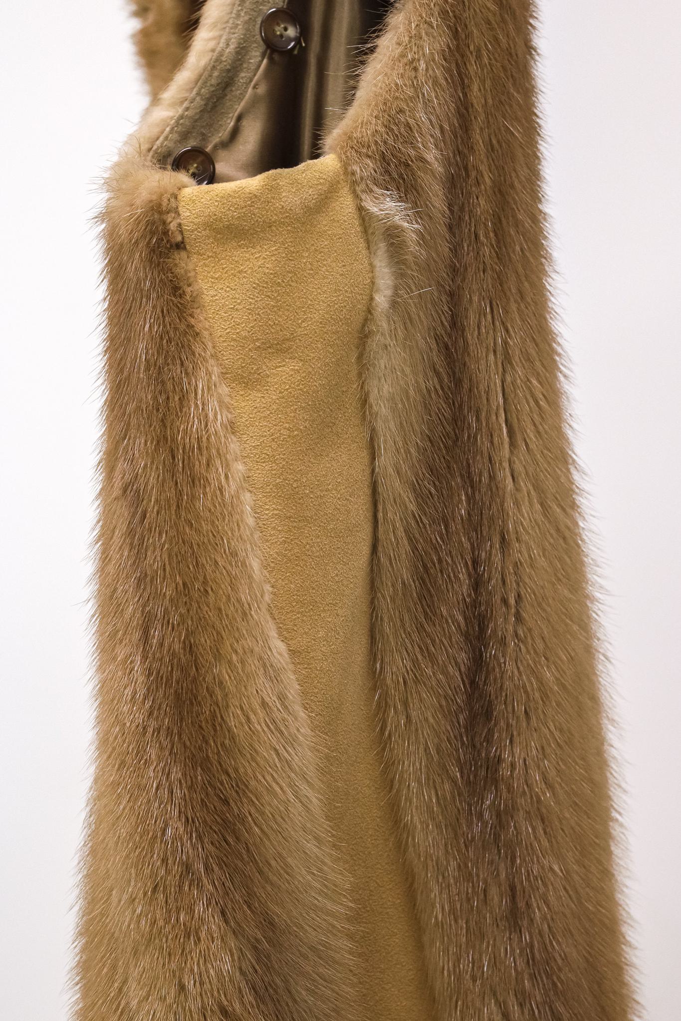 Paris Furs Long Beige Mink Vest