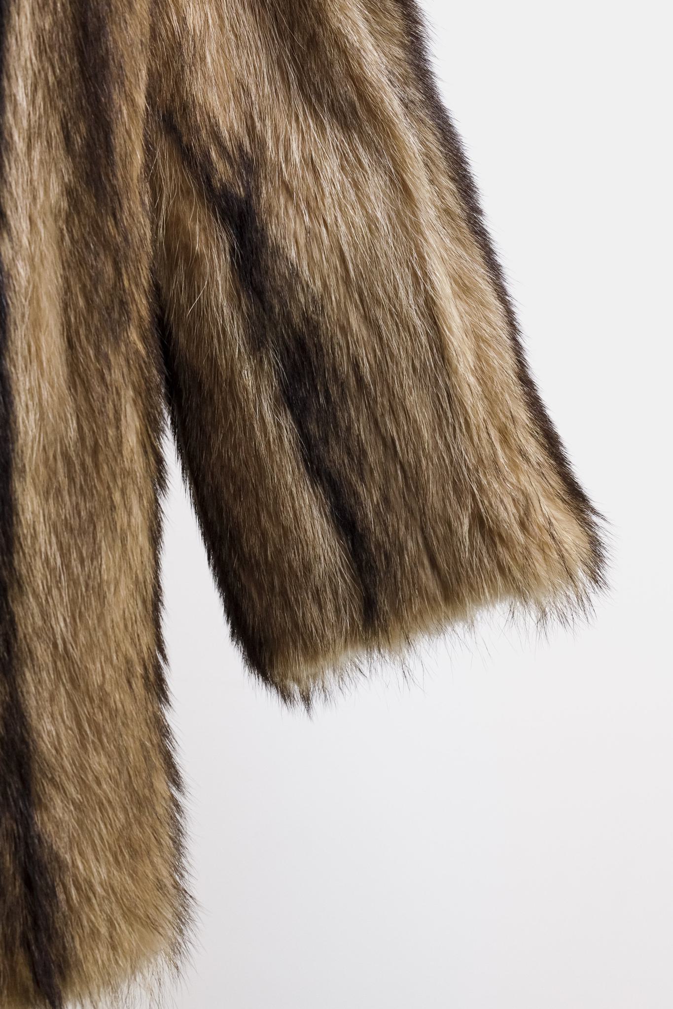 Blank Brown Mink Car Coat