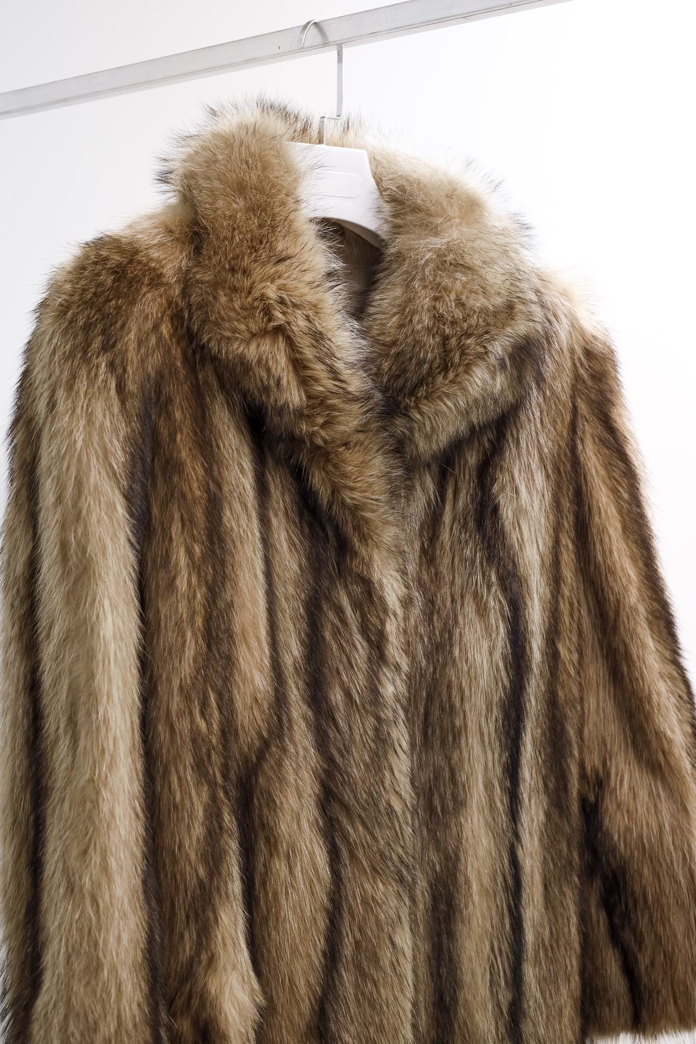Blank Brown Mink Car Coat