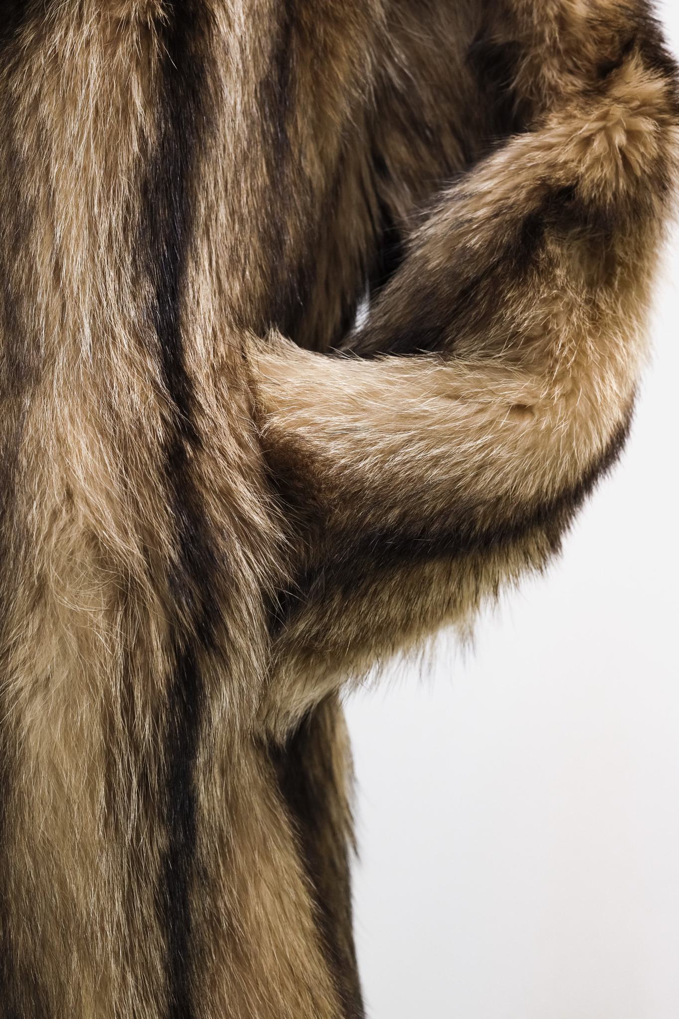 Blank Brown Mink Car Coat