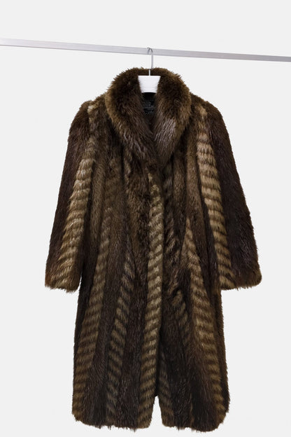 Furs by Michael Brown and Ivory Long Beaver Coat