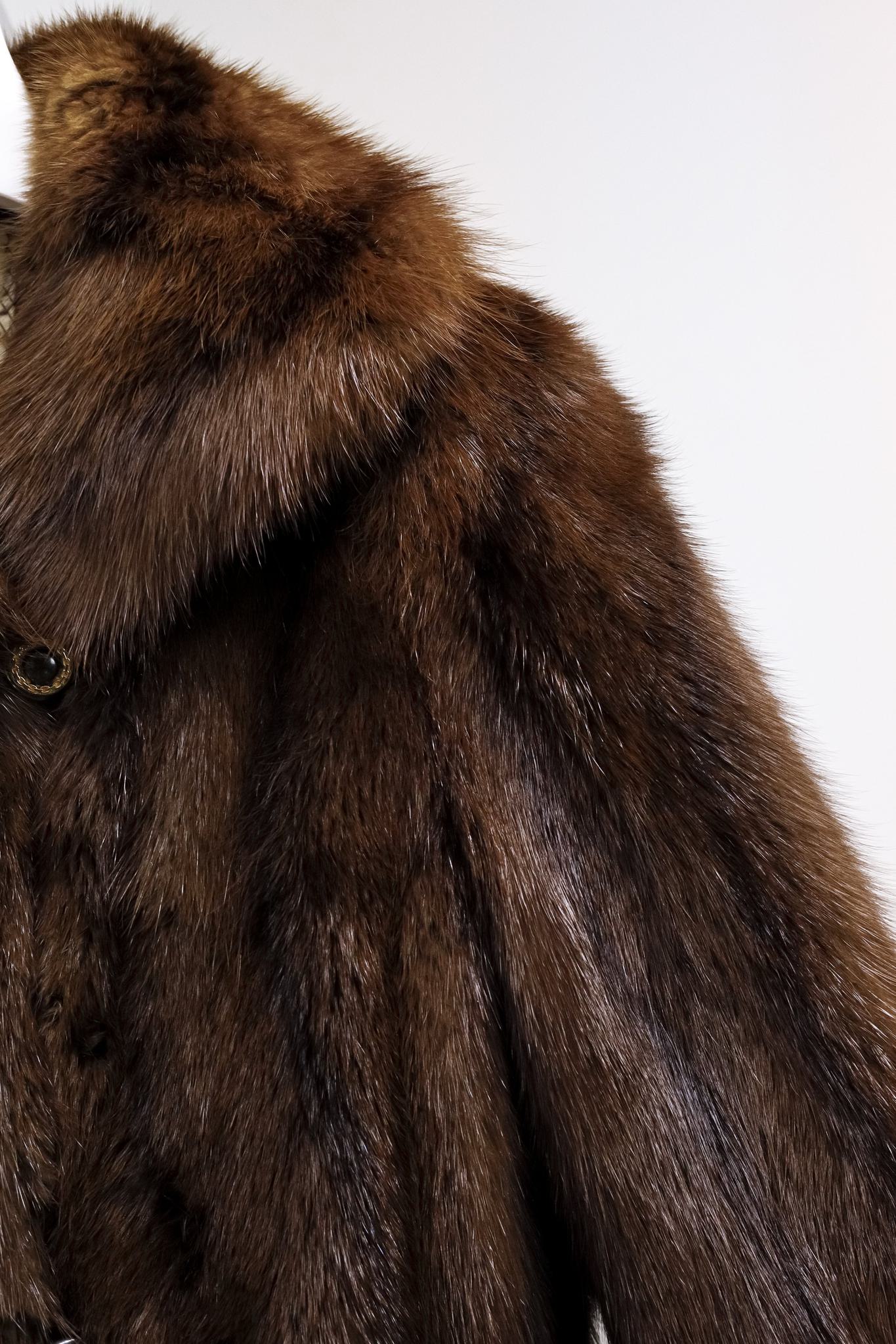 Hudson's Bay Company Striped Beaver Fur Car Coat