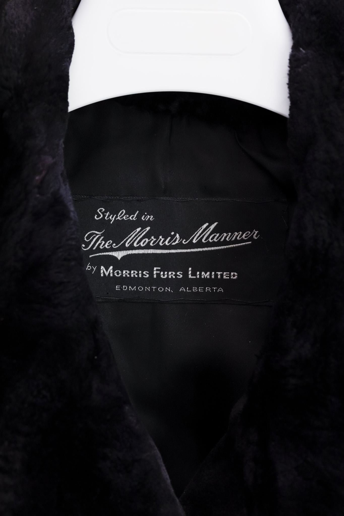 Morris Furs Black and Chestnut Geometric Sheared Beaver Jacket