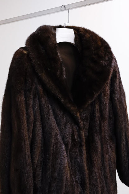 Blank Brown Mink Car Coat