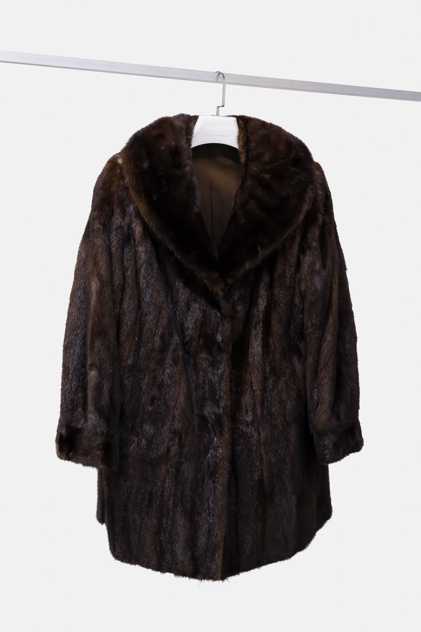 Blank Brown Mink Car Coat