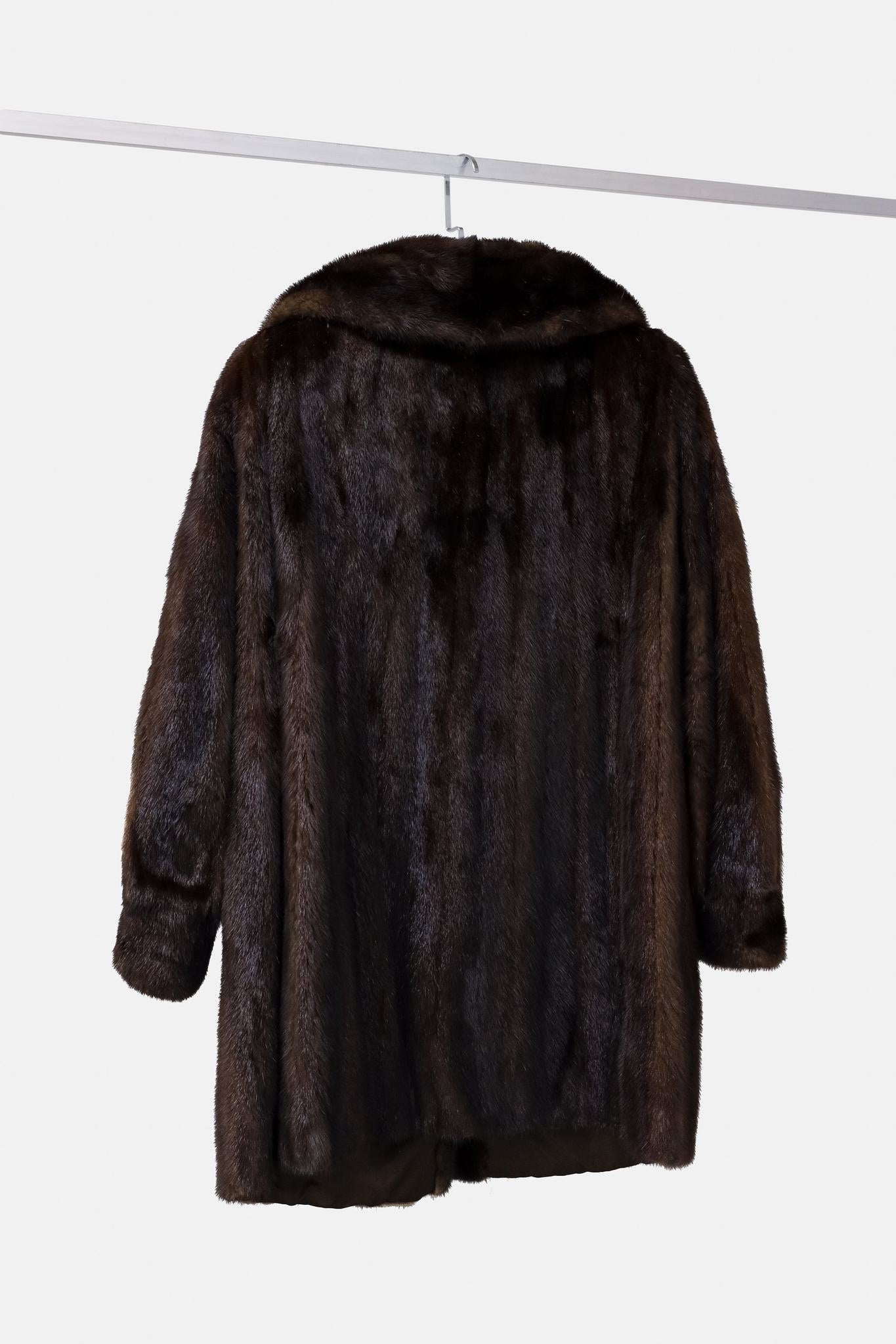 Blank Brown Mink Car Coat