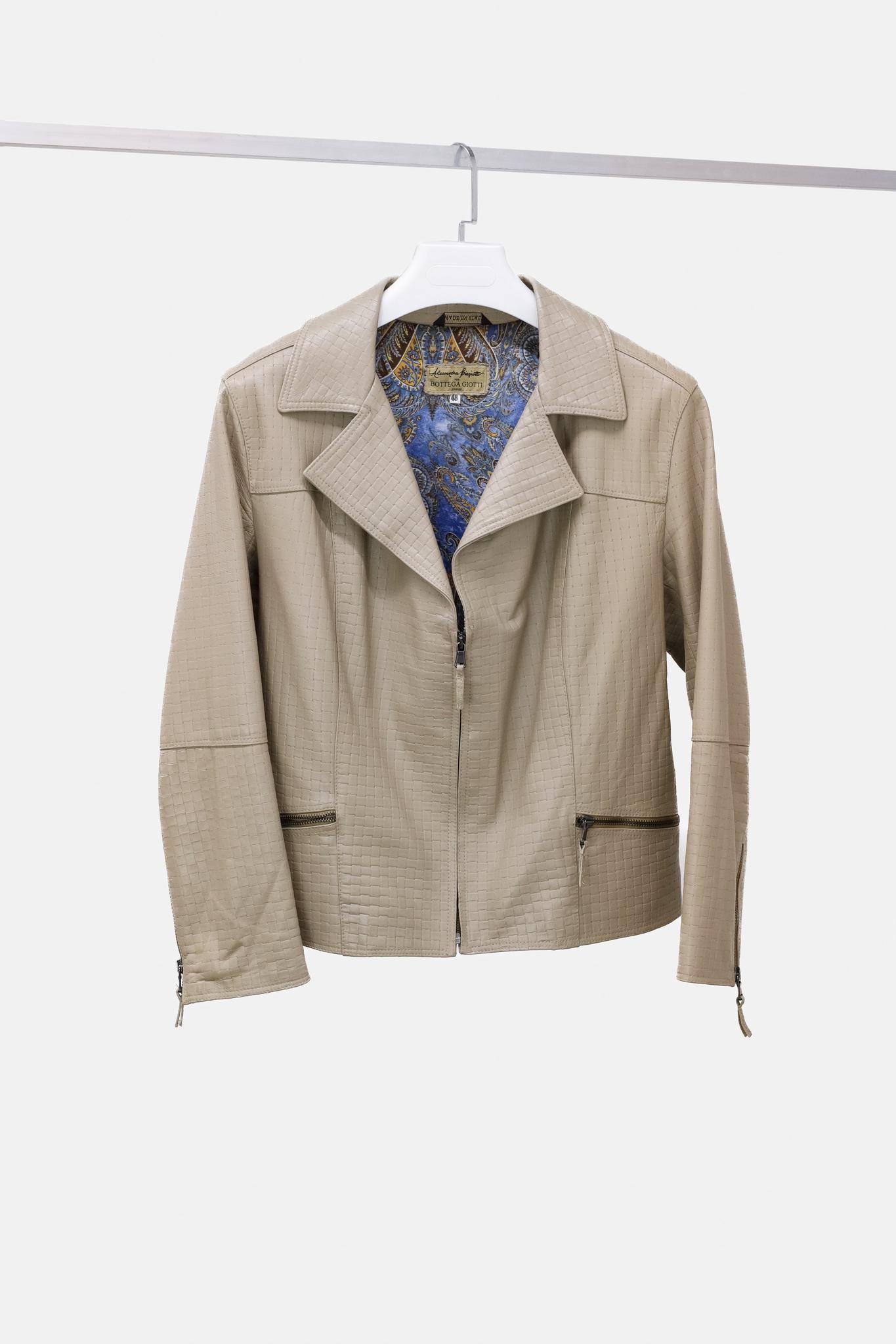 Bottega Giotti Brown Leather Moto Jacket