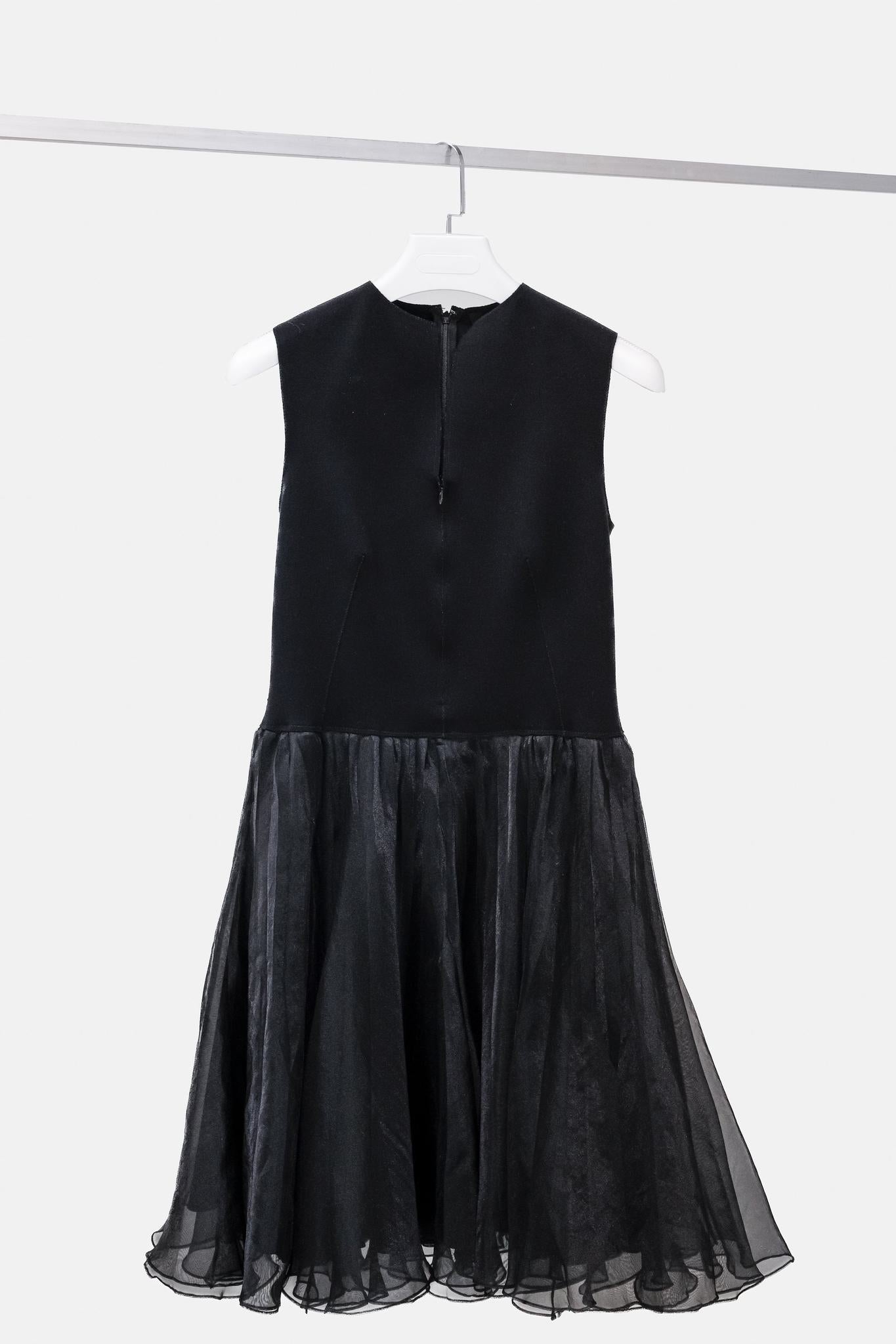 Marie Saint Pierre Black Sleeveless Tulle Dress