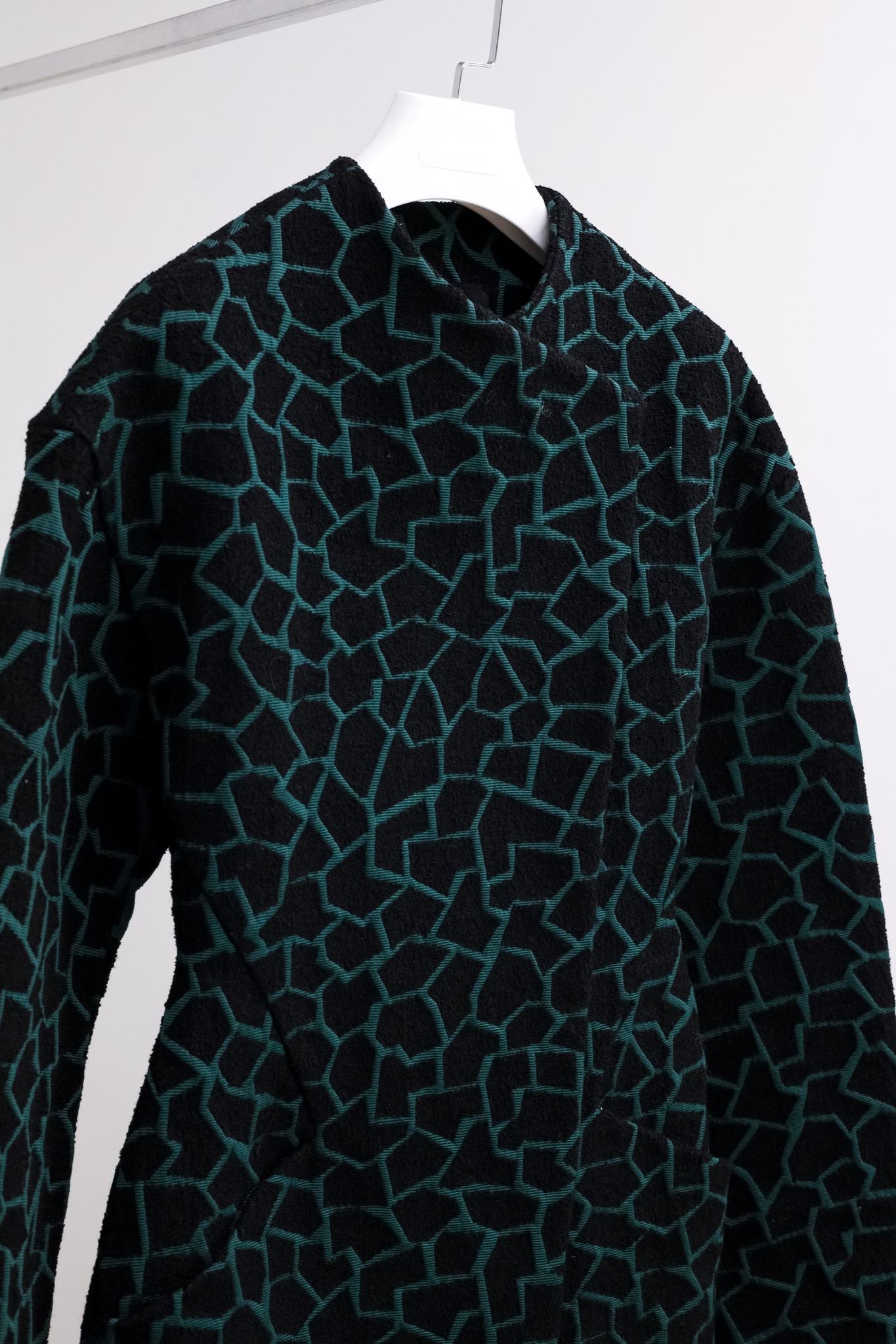 Proenza Schouler F/W 14 Green and Black Geometric Coat