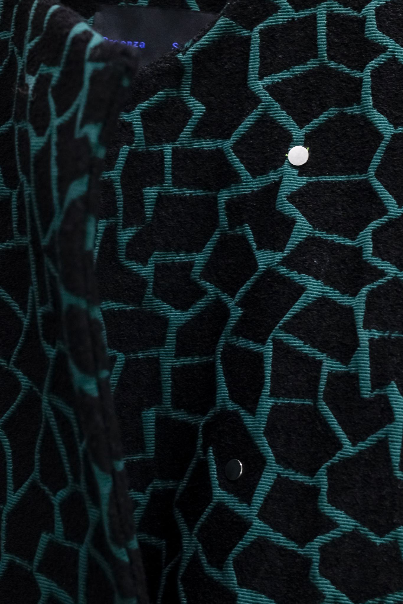 Proenza Schouler F/W 14 Green and Black Geometric Coat