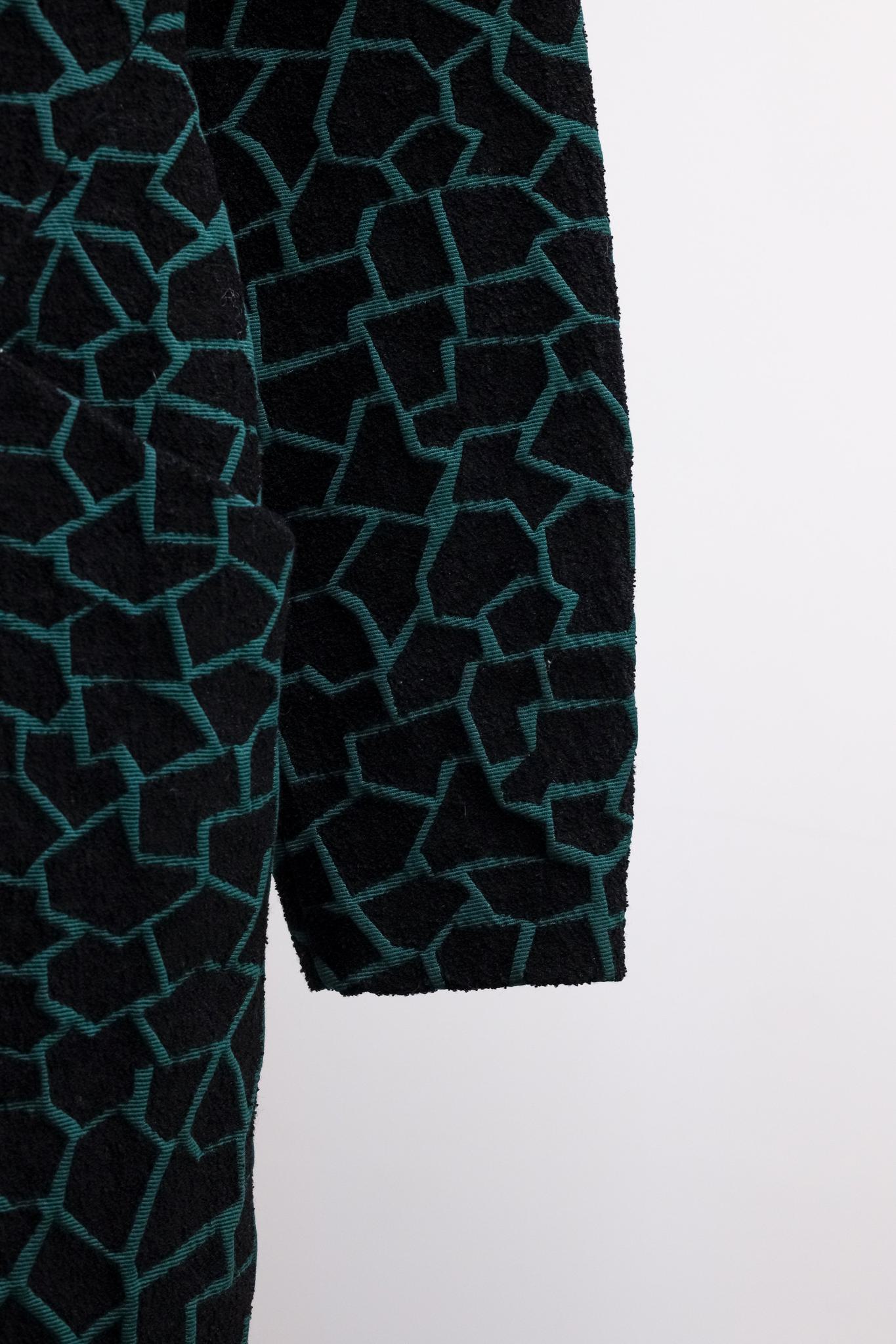 Proenza Schouler F/W 14 Green and Black Geometric Coat