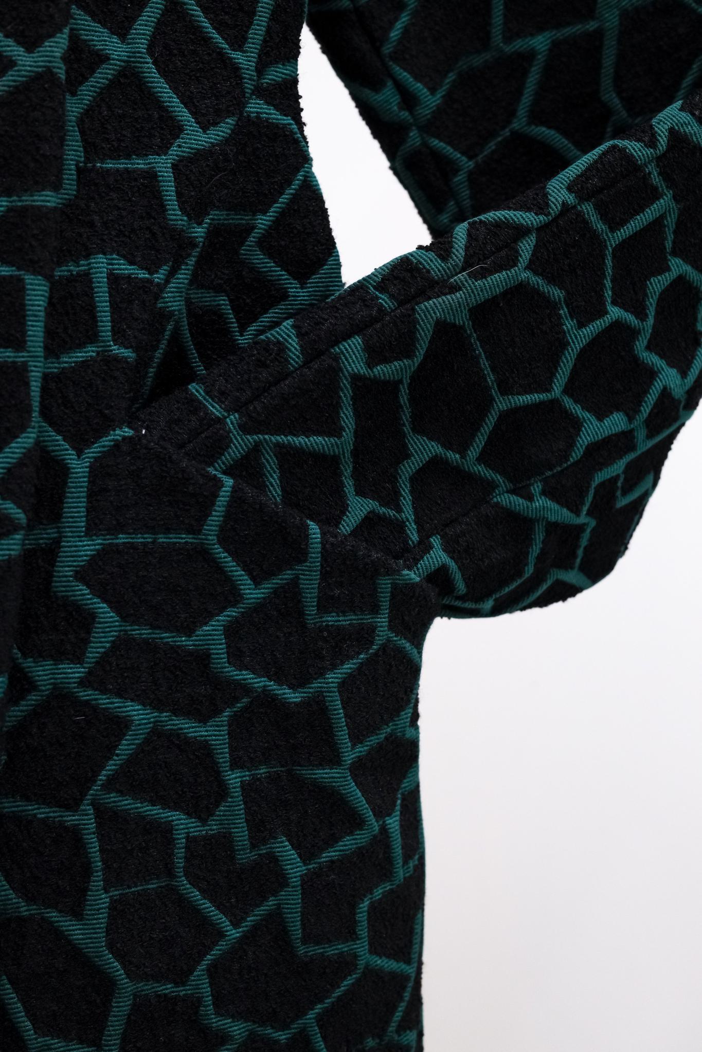 Proenza Schouler F/W 14 Green and Black Geometric Coat