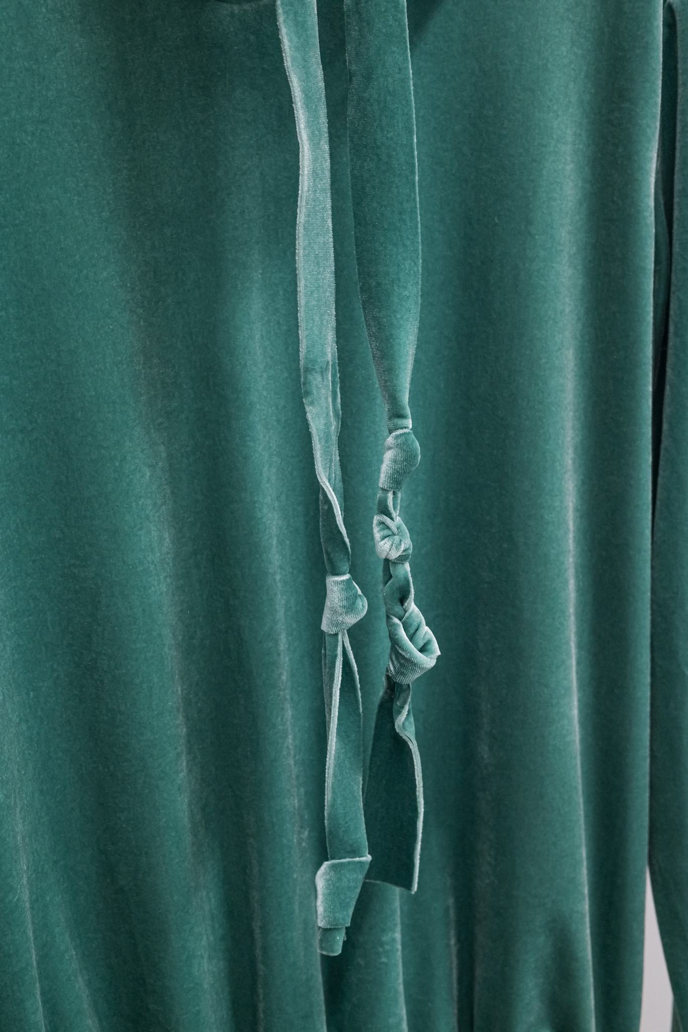 Norma Kamali Green Velvet-Effect Boyfriend Hoodie