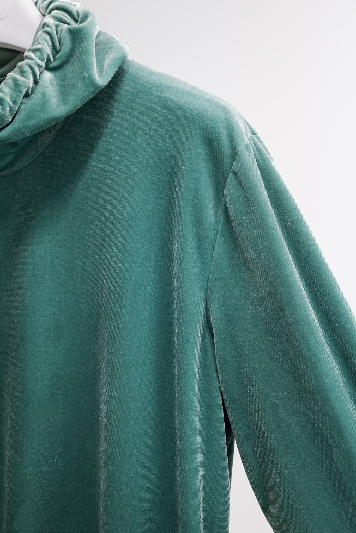 Norma Kamali Green Velvet-Effect Boyfriend Hoodie