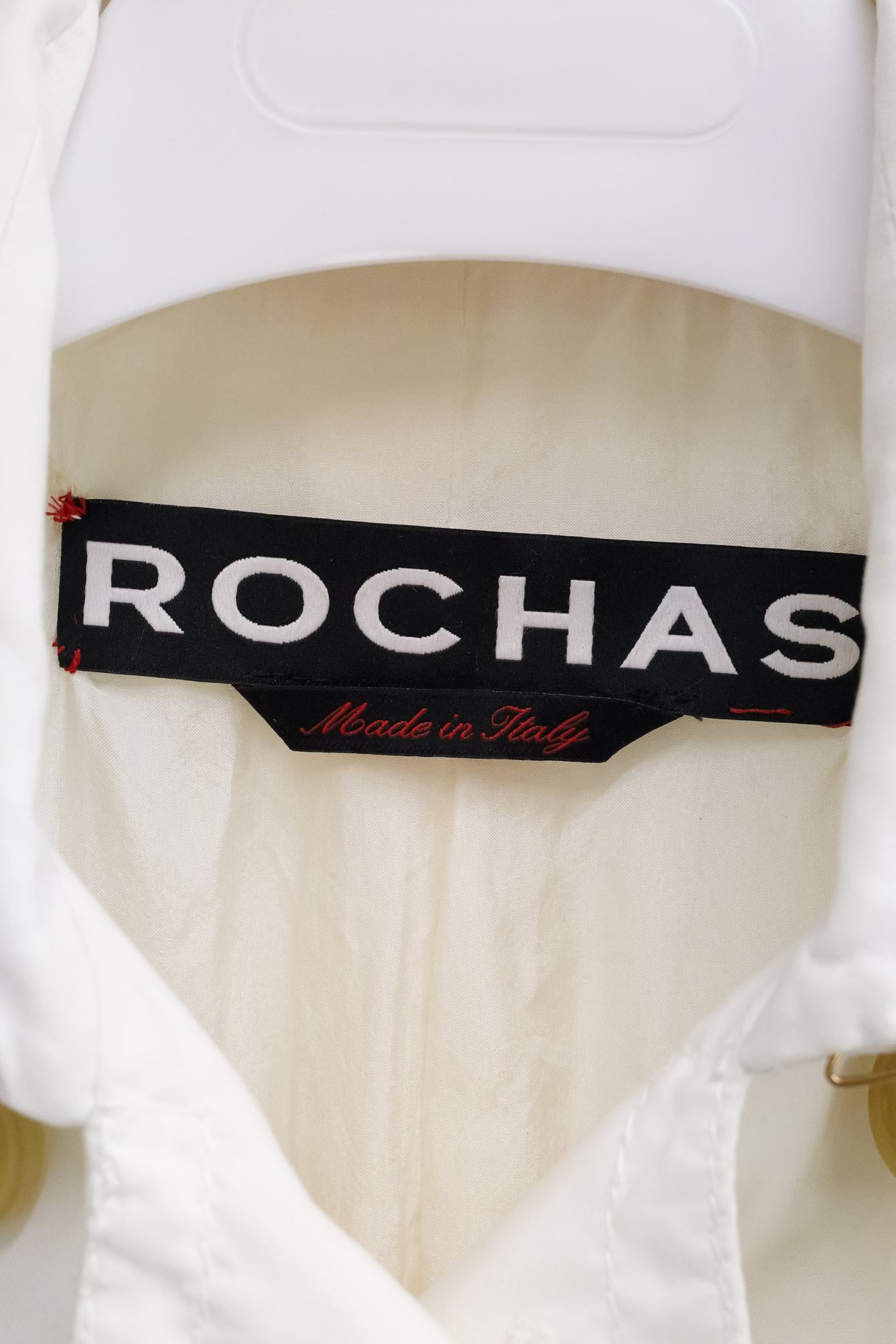 Rochas White Cotton Belted Jacket