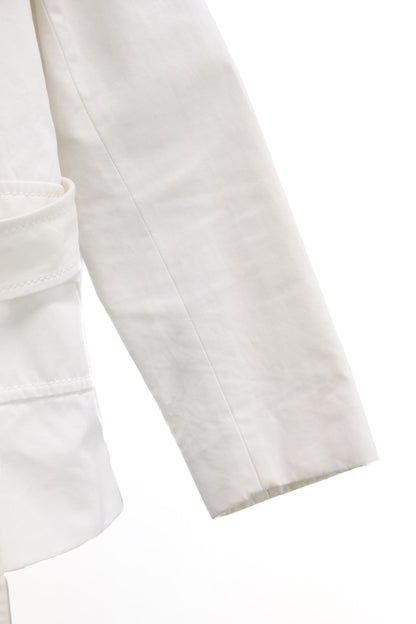 Rochas White Cotton Belted Jacket