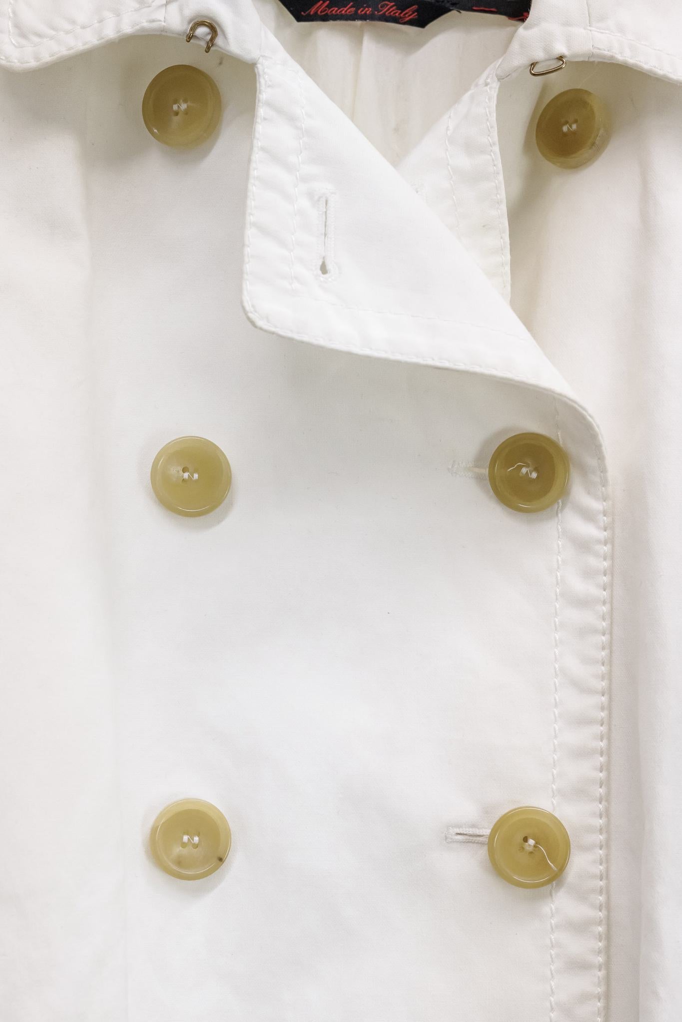 Rochas White Cotton Belted Jacket