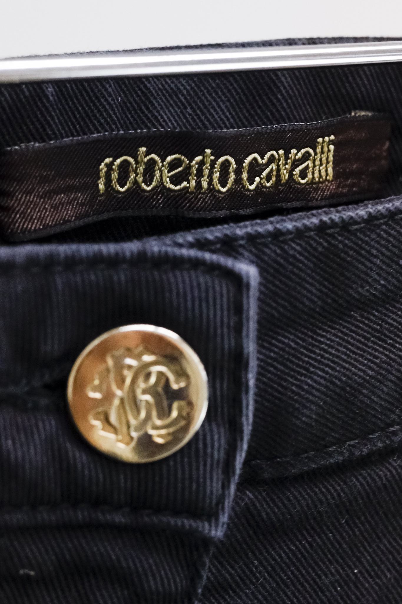 Roberto Cavalli Snake Charm Black Skinny Jeans