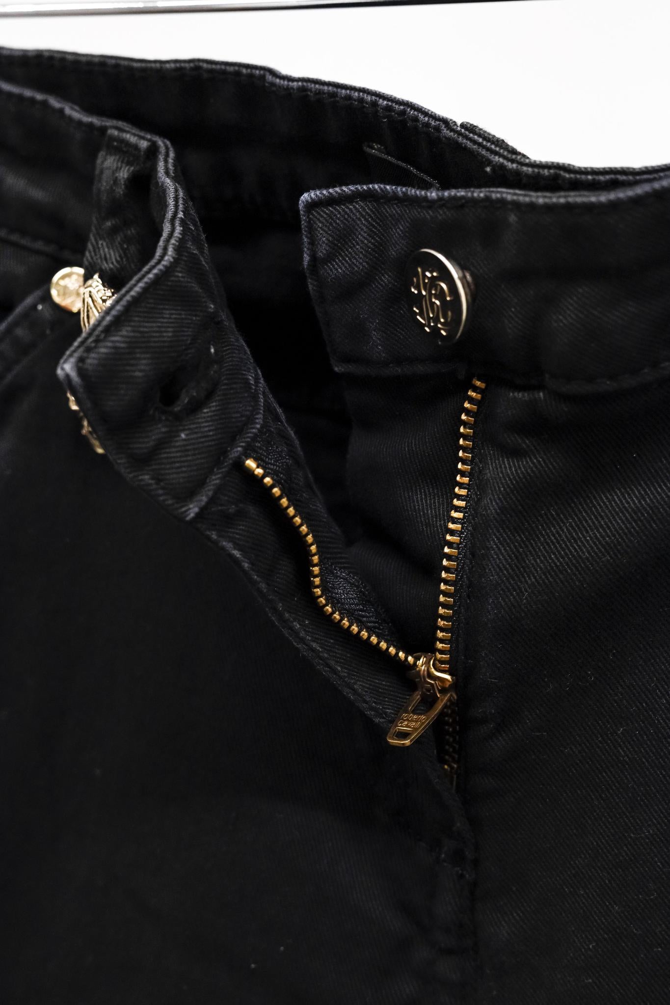 Roberto Cavalli Snake Charm Black Skinny Jeans