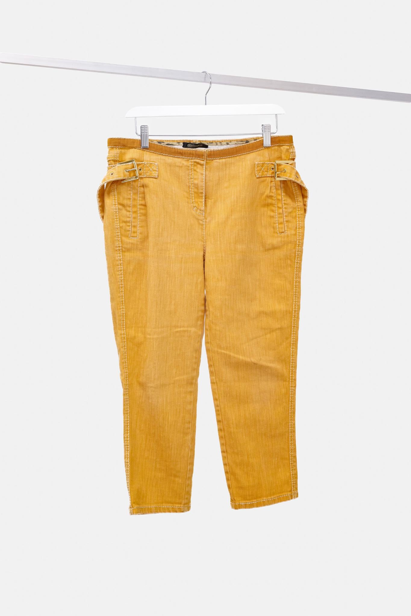 Roberto Cavalli Orange Cropped Denim Jeans