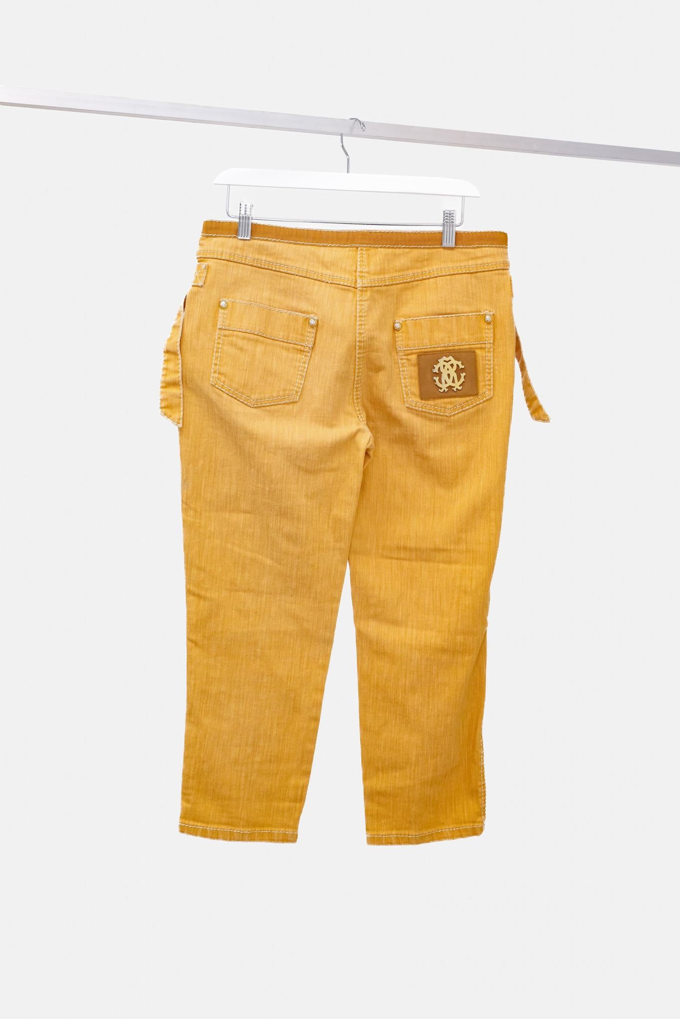 Roberto Cavalli Orange Cropped Denim Jeans