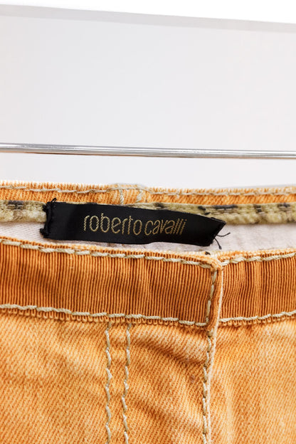 Roberto Cavalli Orange Cropped Denim Jeans