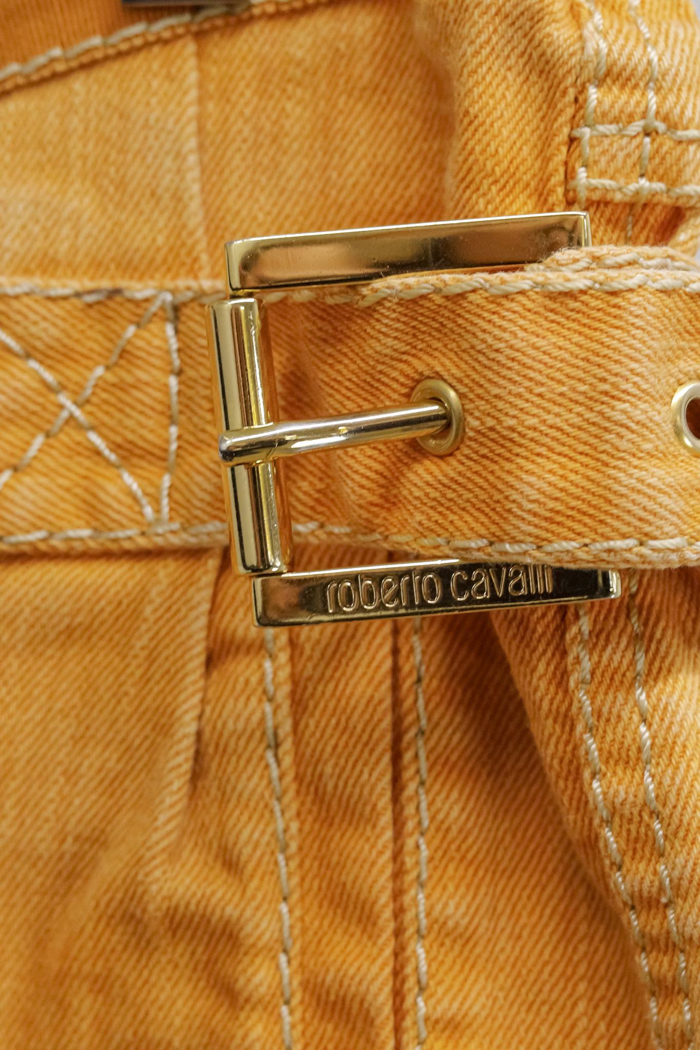 Roberto Cavalli Orange Cropped Denim Jeans