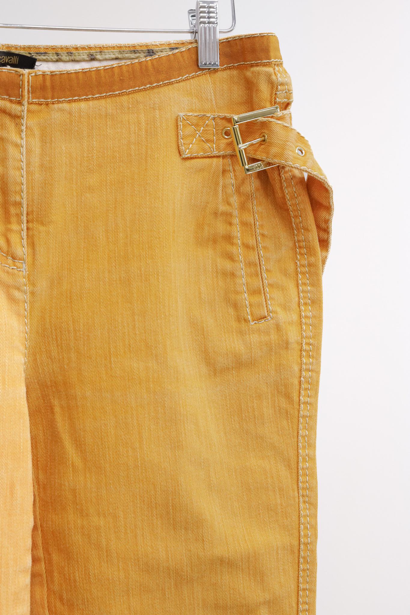 Roberto Cavalli Orange Cropped Denim Jeans