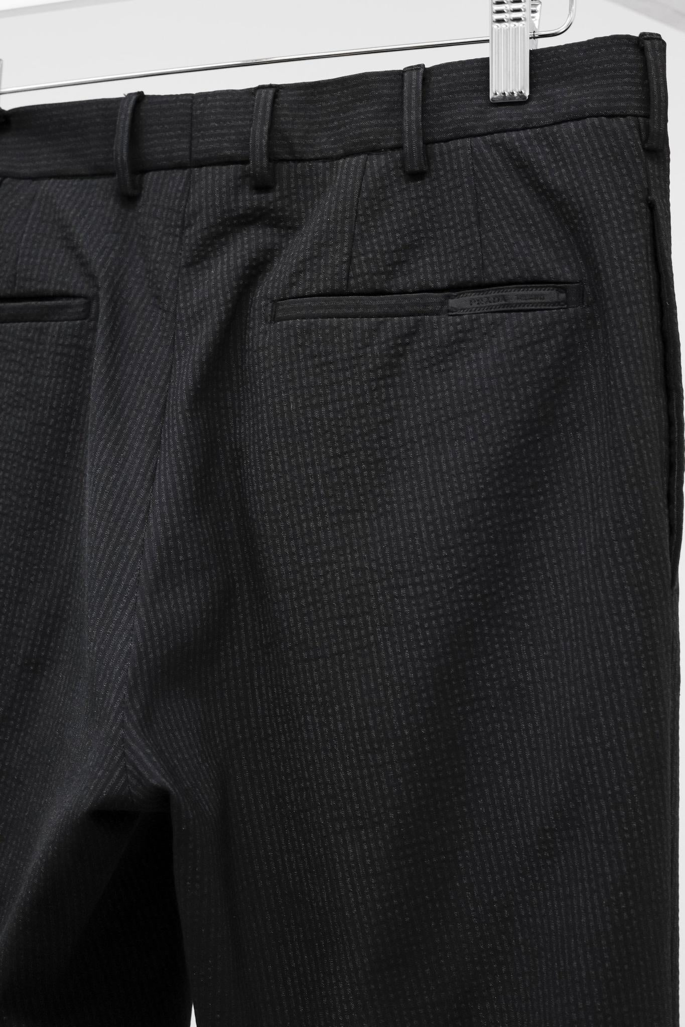 Prada Charcoal Grey Pinstripe Trousers